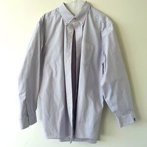 Men’s L.L.Bean Checked 100% Cotton Wrinkle Free Traditional Full Sleeve Shirt 33